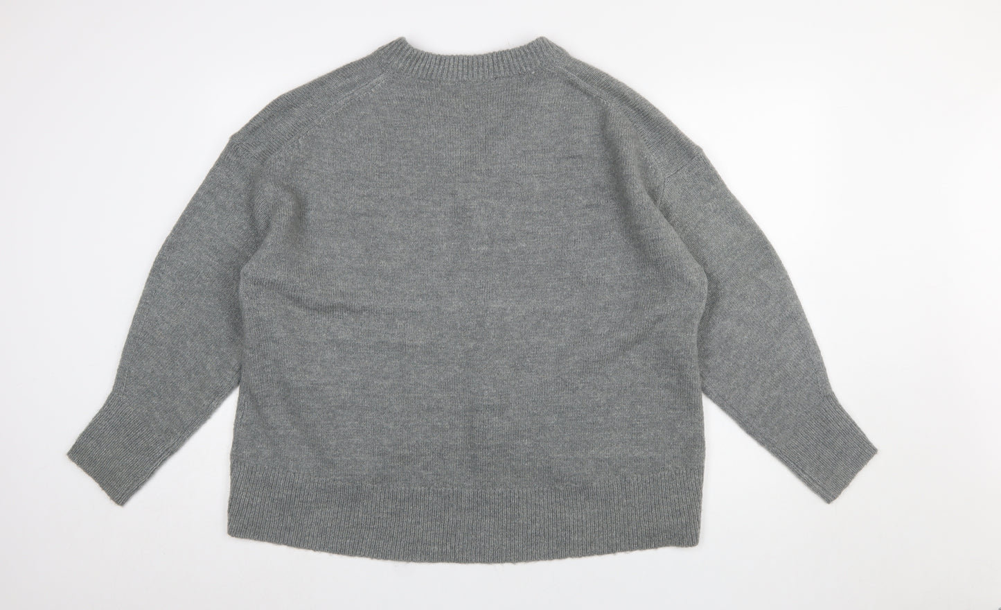French Connection Women’s Grey V-Neck Knit Jumper Size S