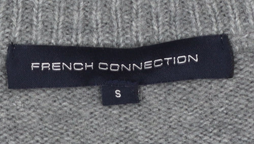 French Connection Women’s Grey V-Neck Knit Jumper Size S