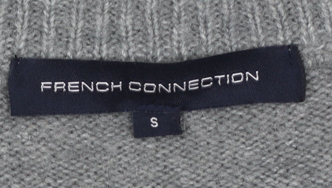 French Connection Women’s Grey V-Neck Knit Jumper Size S