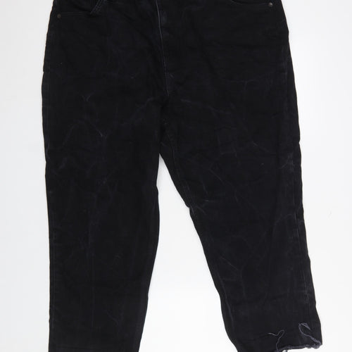 Topshop Curve Black Straight Leg Stretch Jeans UK 22 Womens Plus