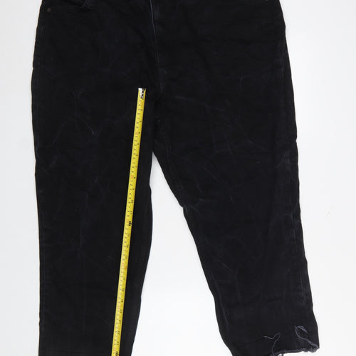 Topshop Curve Black Straight Leg Stretch Jeans UK 22 Womens Plus