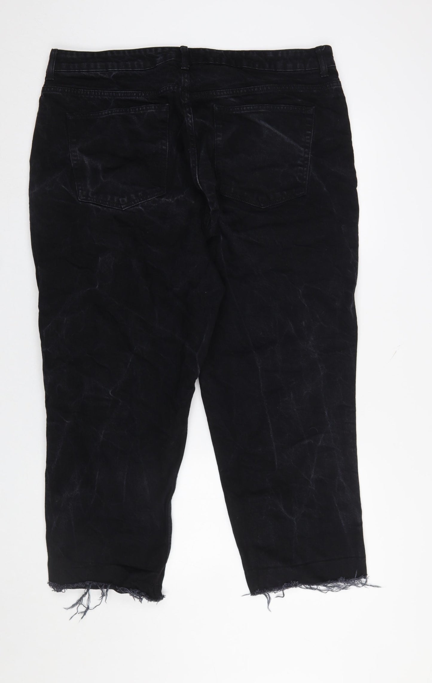 Topshop Curve Black Straight Leg Stretch Jeans UK 22 Womens Plus