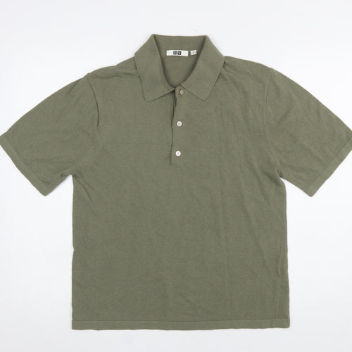 Uniqlo U Men's Green Cotton Short Sleeve Polo Shirt XS