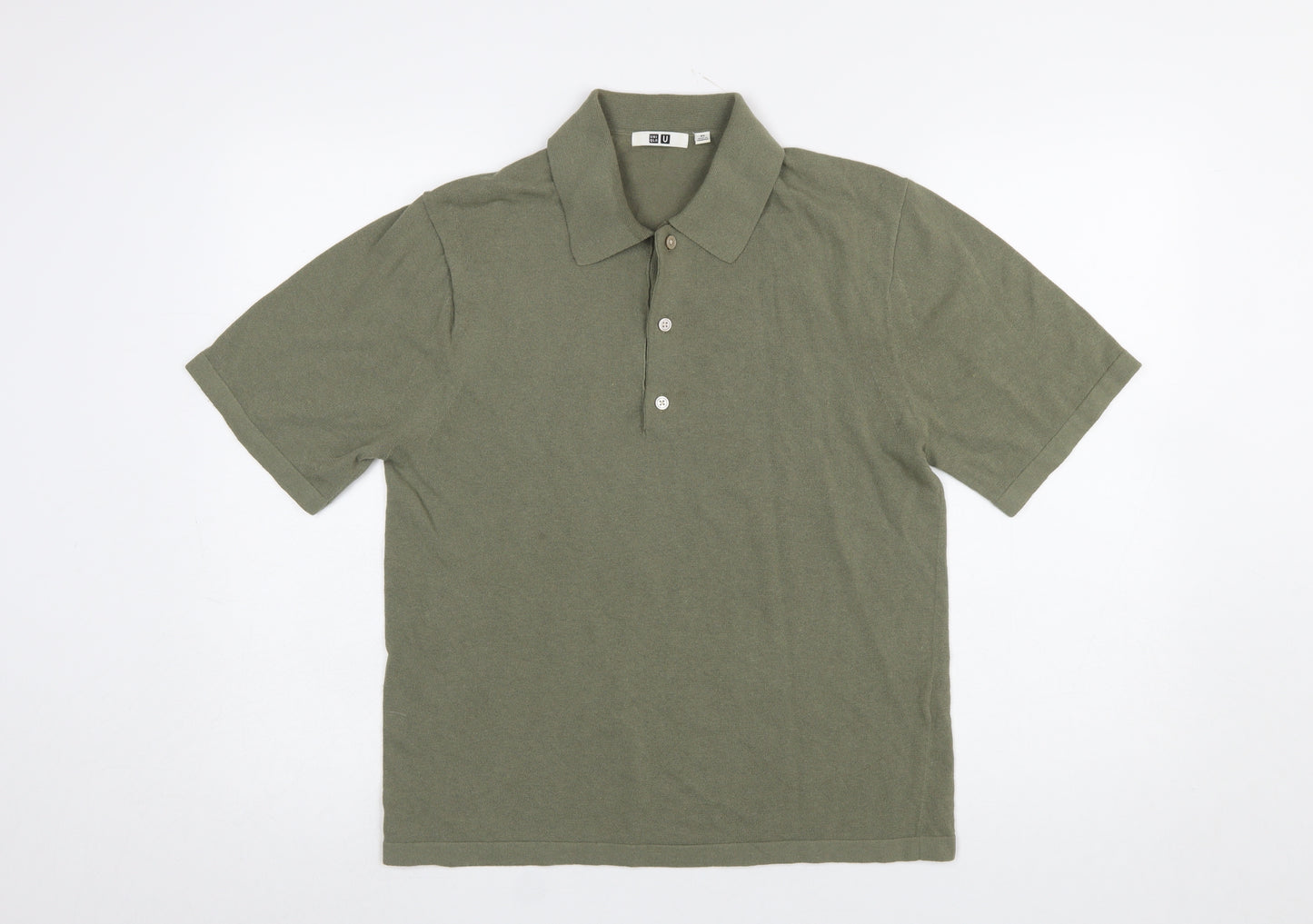 Uniqlo U Men's Green Cotton Short Sleeve Polo Shirt XS