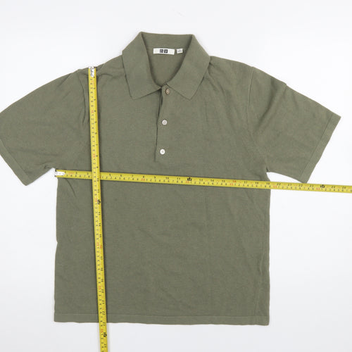 Uniqlo U Men's Green Cotton Short Sleeve Polo Shirt XS