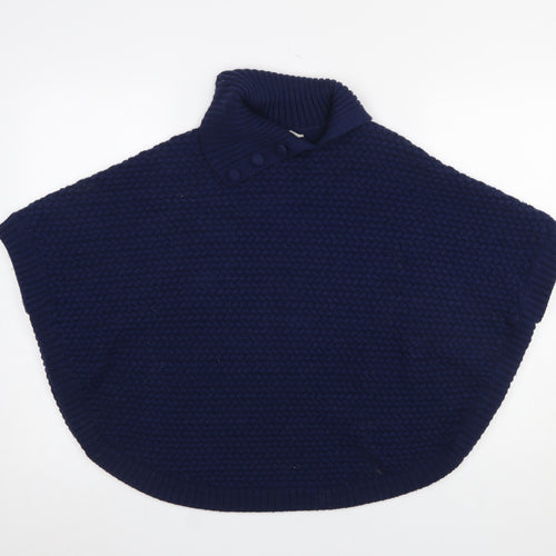 John Lewis Girls Navy Cape Jumper Age 11-12 Years Acrylic Wool Blend