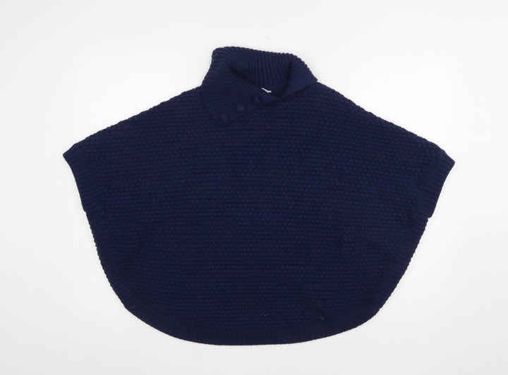 John Lewis Girls Navy Cape Jumper Age 11-12 Years Acrylic Wool Blend