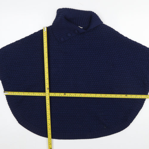 John Lewis Girls Navy Cape Jumper Age 11-12 Years Acrylic Wool Blend