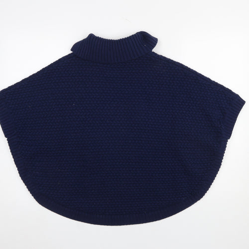 John Lewis Girls Navy Cape Jumper Age 11-12 Years Acrylic Wool Blend