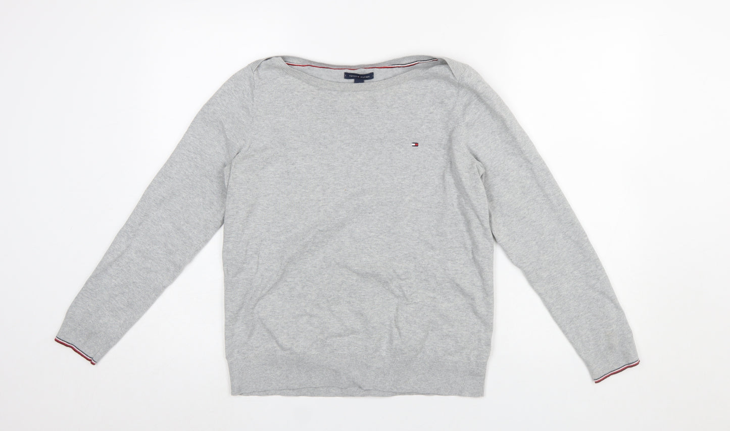 Tommy Hilfiger Men’s Grey Cotton Knit Pullover Jumper Size M