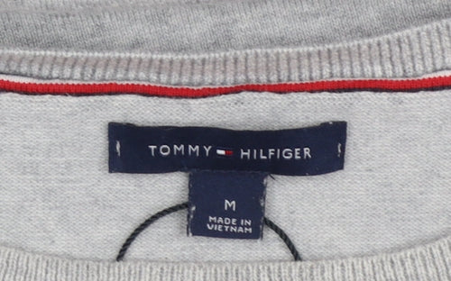 Tommy Hilfiger Men’s Grey Cotton Knit Pullover Jumper Size M