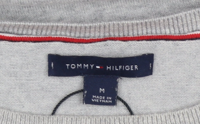Tommy Hilfiger Men’s Grey Cotton Knit Pullover Jumper Size M