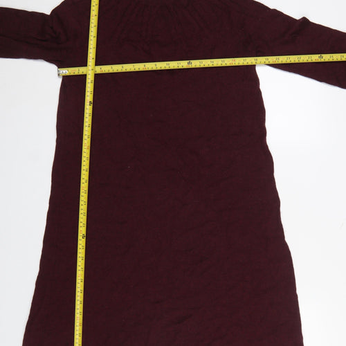 Seasalt Cornwall Women Brown Knit Shift Dress Size 12 Long Sleeve