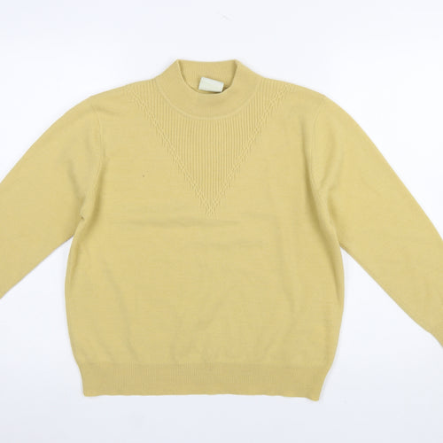 Eastex Women Beige Wool Blend Mock Neck Jumper Size 12