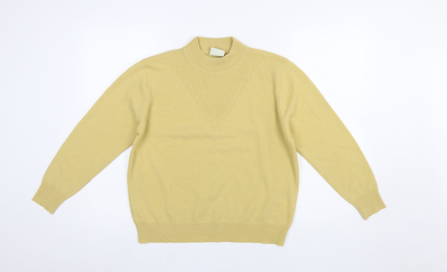 Eastex Women Beige Wool Blend Mock Neck Jumper Size 12