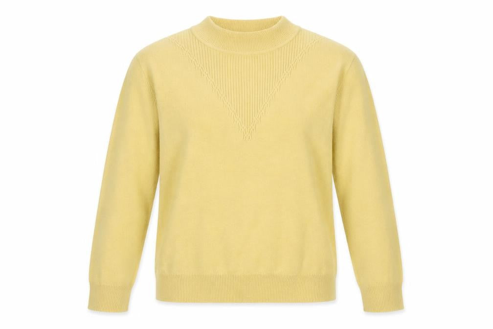 Eastex Women Beige Wool Blend Mock Neck Jumper Size 12
