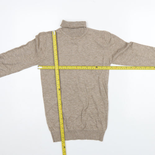 OBJECT Womens Beige Roll Neck Knit Jumper XS