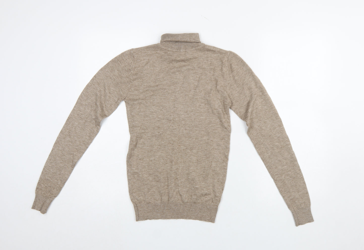 OBJECT Womens Beige Roll Neck Knit Jumper XS