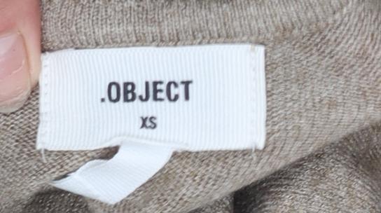 OBJECT Womens Beige Roll Neck Knit Jumper XS
