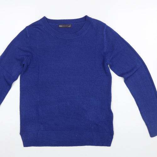 Marks and Spencer Womens Blue Acrylic Crew Neck Jumper Size 10