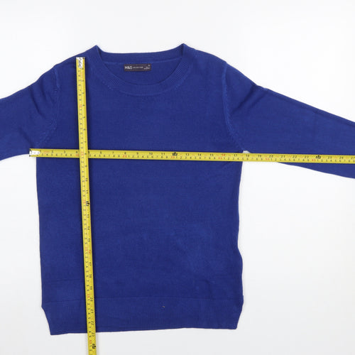Marks and Spencer Womens Blue Acrylic Crew Neck Jumper Size 10