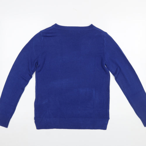 Marks and Spencer Womens Blue Acrylic Crew Neck Jumper Size 10