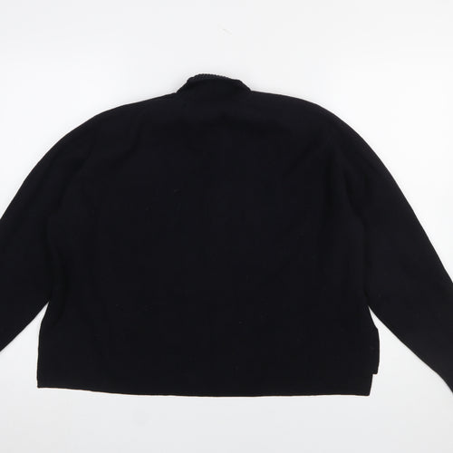 French Connection Men's Black High Neck Medium Knit Jumper