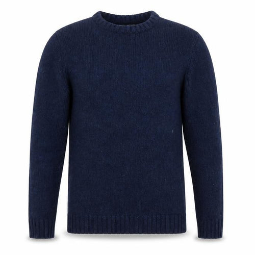 Charles Wilson Men's Blue Wool Cotton Crew Neck Jumper Size S