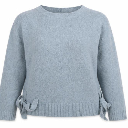 H&M L.O.G.G. Women Blue Bow Side Knit Jumper Size 12