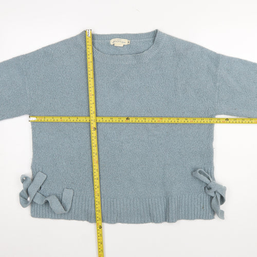 H&M L.O.G.G. Women Blue Bow Side Knit Jumper Size 12