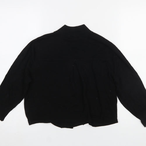 Wallis Women’s Black Knit Cardigan M V-Neck Button Cuff Lightweight