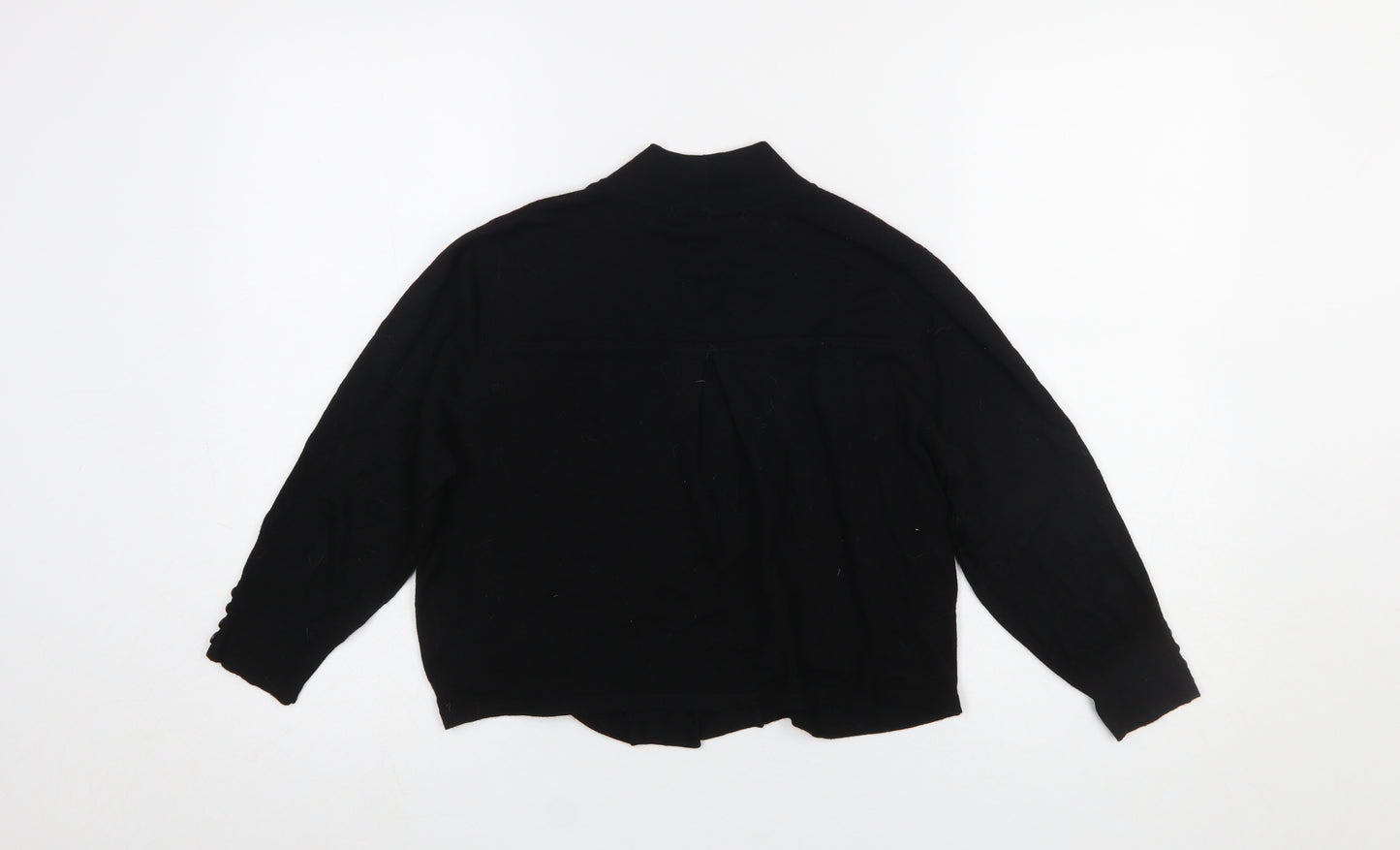 Wallis Women’s Black Knit Cardigan M V-Neck Button Cuff Lightweight