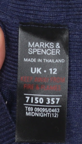 Marks and Spencer Women's Blue Ruffle V-Neck Cardigan Size 12