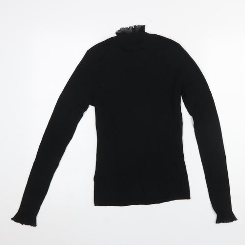 Ted Baker Women’s Black Slim Fit High Neck Long Sleeve Pullover Jumper Size 10