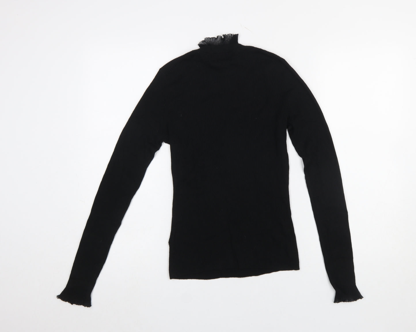 Ted Baker Women’s Black Slim Fit High Neck Long Sleeve Pullover Jumper Size 10