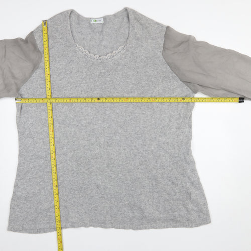 No Secret Womens Grey Plus Size 26 Angora Blend Pullover Jumper