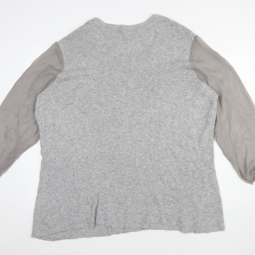 No Secret Womens Grey Plus Size 26 Angora Blend Pullover Jumper