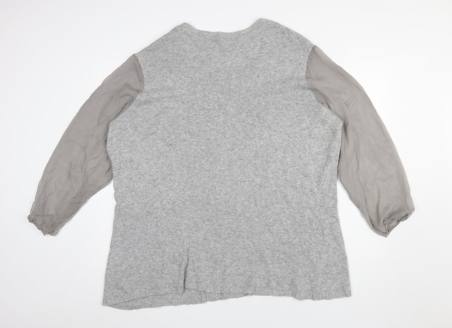 No Secret Womens Grey Plus Size 26 Angora Blend Pullover Jumper