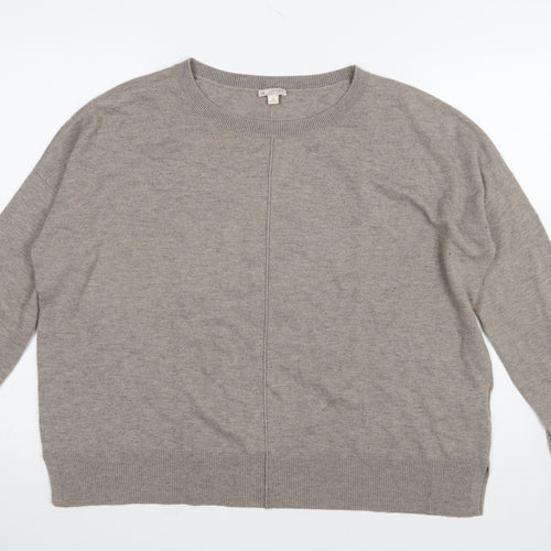 Gap Women Beige Wool Blend Crew Neck Pullover Jumper M