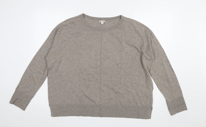 Gap Women Beige Wool Blend Crew Neck Pullover Jumper M