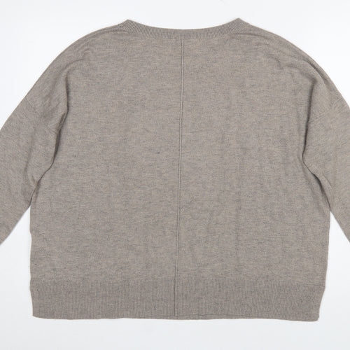Gap Women Beige Wool Blend Crew Neck Pullover Jumper M
