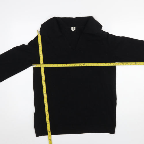 Arket Women Black Wool V-Neck Pullover Jumper Size XS