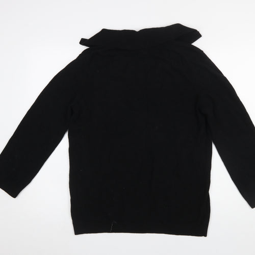 Arket Women Black Wool V-Neck Pullover Jumper Size XS