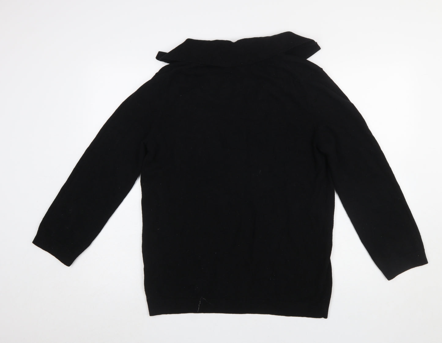 Arket Women Black Wool V-Neck Pullover Jumper Size XS