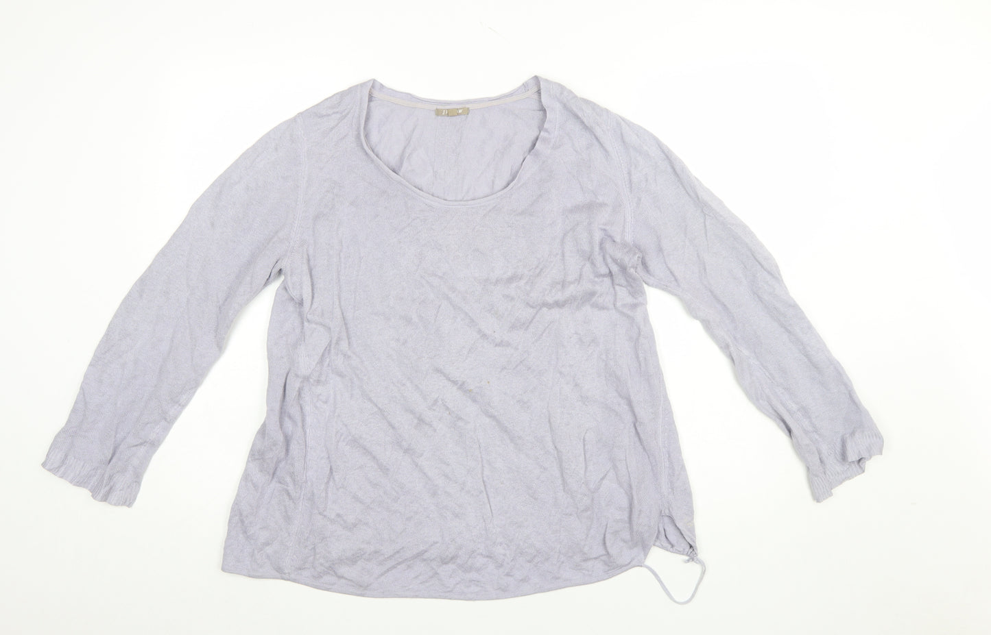 Jigsaw Womens Grey Silk Blend Long Sleeve Pullover Jumper M
