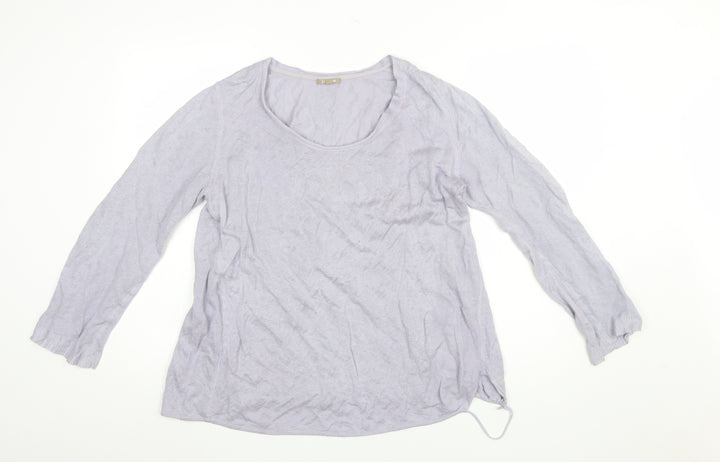 Jigsaw Womens Grey Silk Blend Long Sleeve Pullover Jumper M