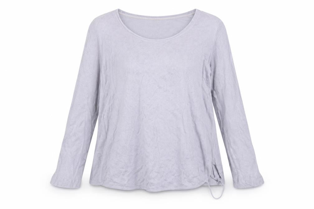 Front view of Jigsaw women’s grey silk blend long sleeve jumper m