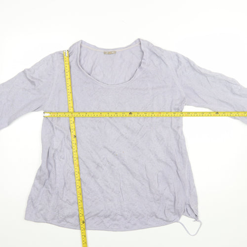 Jigsaw Womens Grey Silk Blend Long Sleeve Pullover Jumper M
