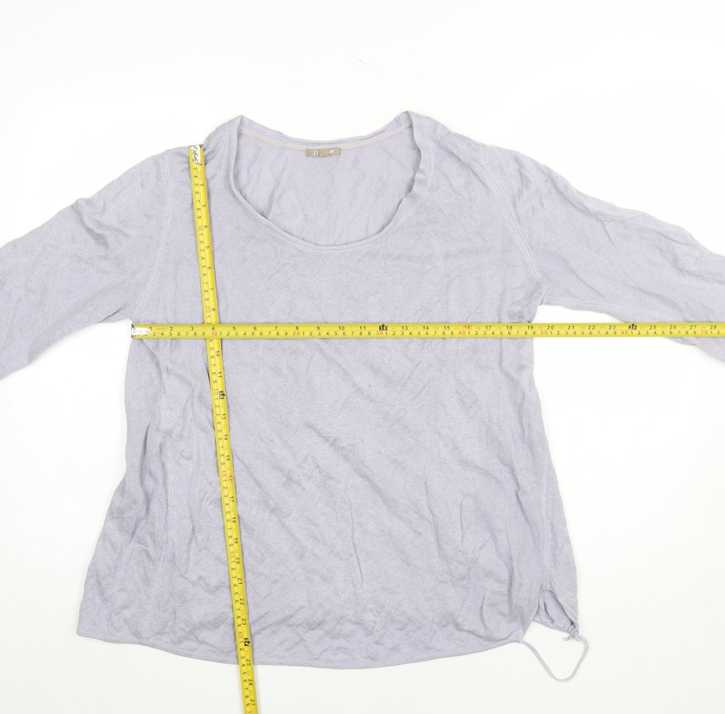 Jigsaw Womens Grey Silk Blend Long Sleeve Pullover Jumper M