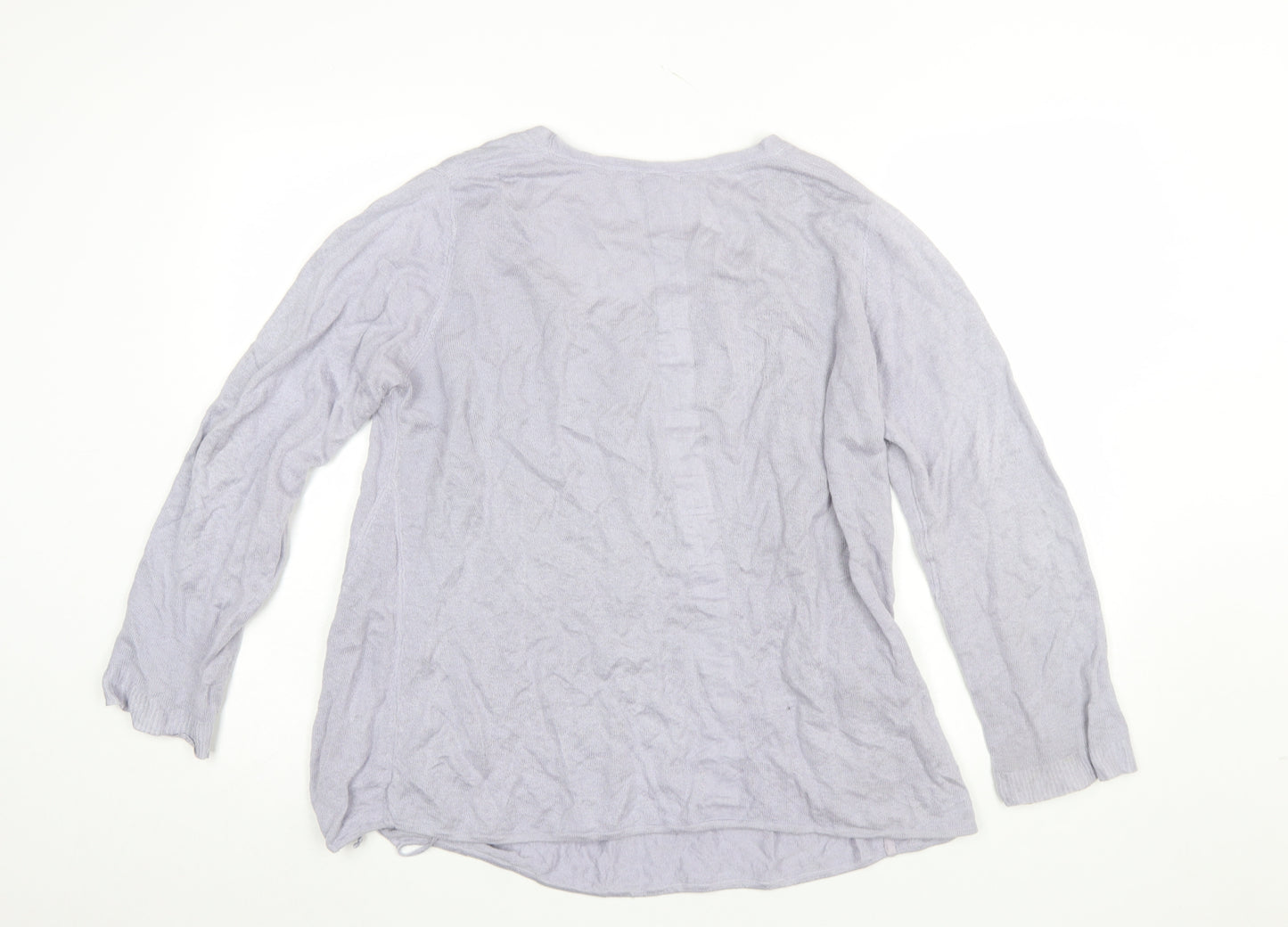 Jigsaw Womens Grey Silk Blend Long Sleeve Pullover Jumper M